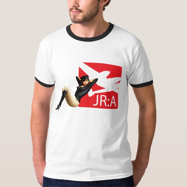 T-shirt de pin-up 'John Ross de fille : American (Devant)