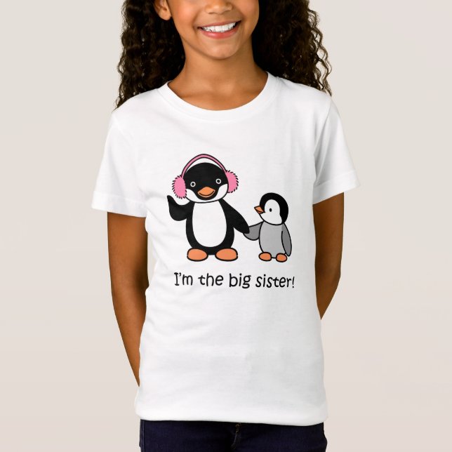 T-shirt de pingouin de grande soeur (Devant)