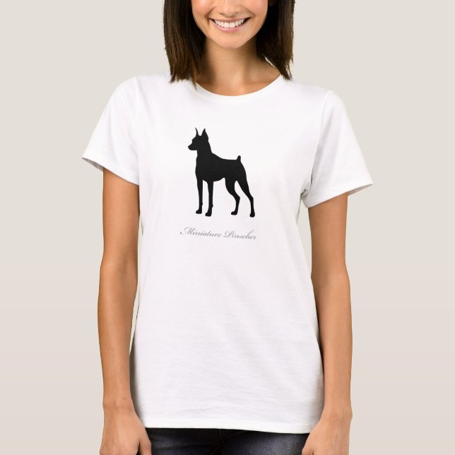 T-shirt de Pinscher miniature (silhouette noire) (Devant)