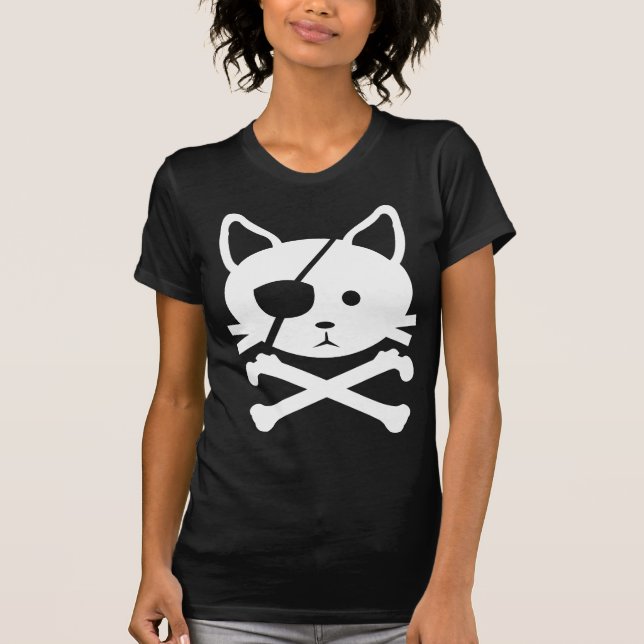 T-shirt de pirate de chat (Devant)