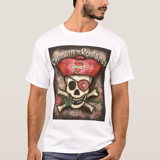 T-shirt de pirate de la Saint-Valentin des hommes (Devant)