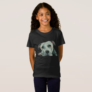 T-Shirt De pitbull de chien grande Ol tête de l'aquarelle