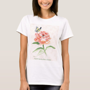 T-shirt de pivoine et de papillon