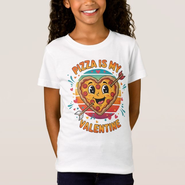 T-shirt de pizza en forme de coeur amusant pour un (Devant)