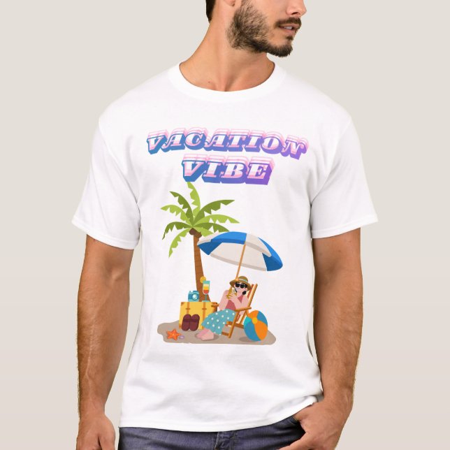 T-Shirt de plage Boys Vacation Vibe | Vacances d'é (Devant)