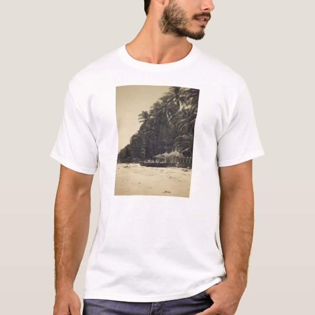 T-shirt de plage de sépia (Devant)