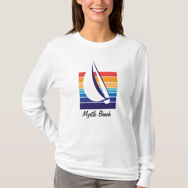 T-shirt de plage de Square_Myrtle de couleur de (Devant)