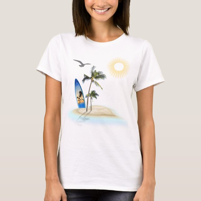 T-shirt de plage personnalisé pour bébé à bord (Devant)