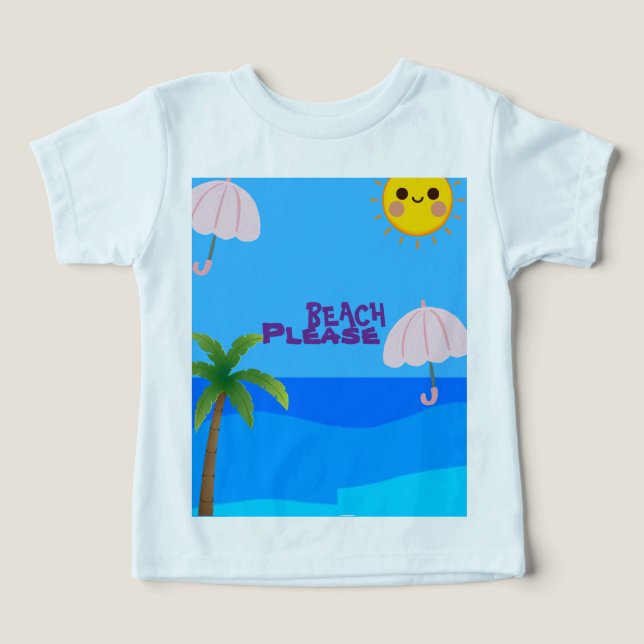 T-shirt de plage pour tout-petit mignon – Océan d' (Design Recto)