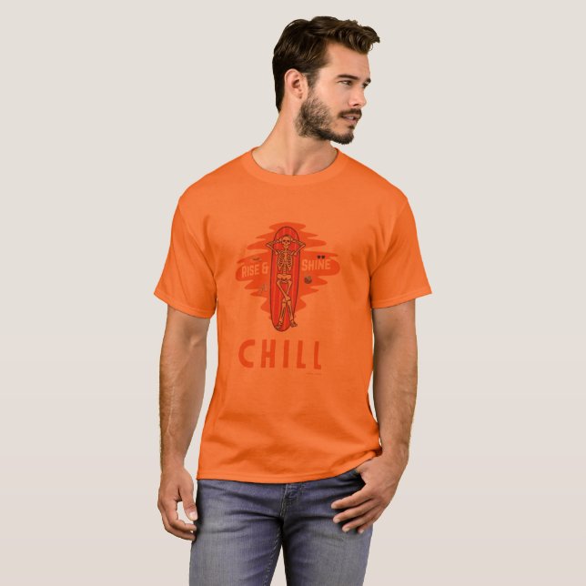 T-Shirt de plage surfeur squelette détendu Rise &  (Devant entier)
