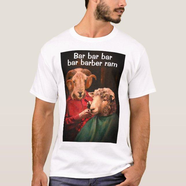 T-shirt de plaisanterie Barber Ram (Devant)