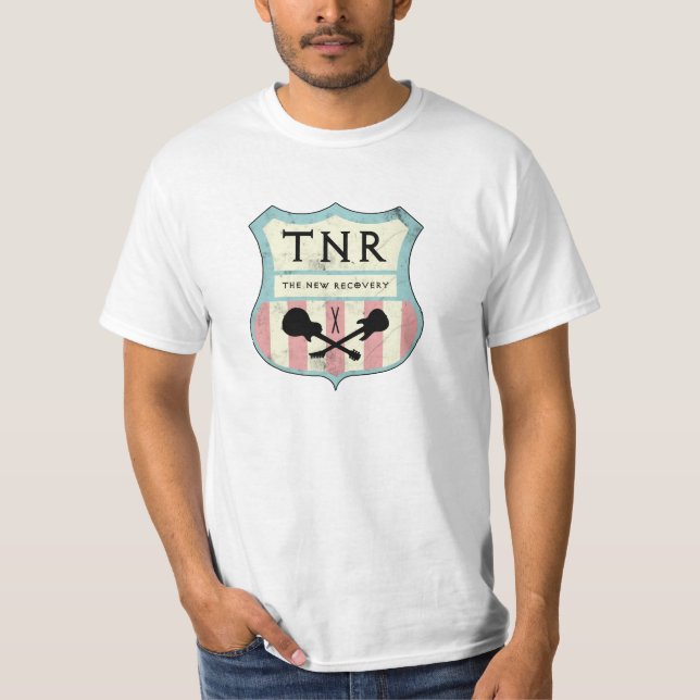 T-shirt de plaque de rue de TNR (mousse, crème et (Devant)