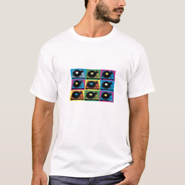 T-shirt de plaque tournante de vinyle d'oldskool (Devant)