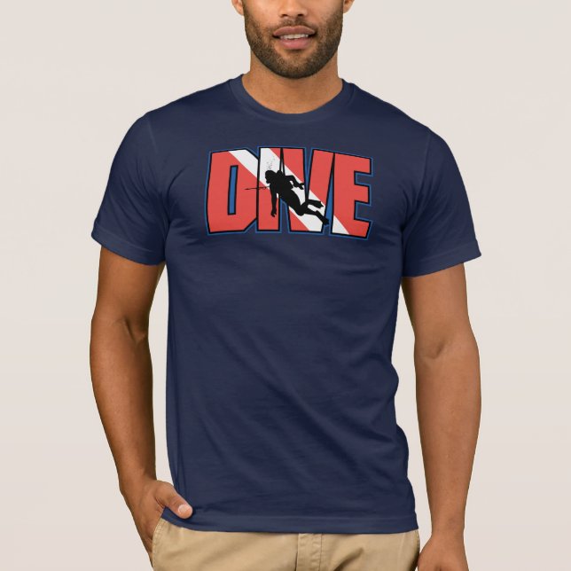 T-shirt de plongée à rayures rouge et blanc (Devant)