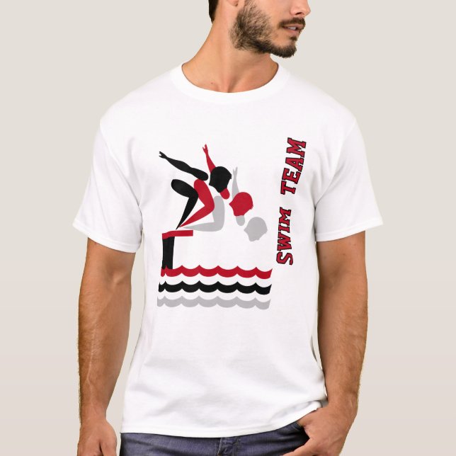 T-shirt 🏊 de plongée ‍ équipe ♀️ - Rouge (Devant)