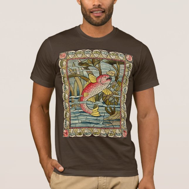 T-shirt de poisson en mosaïque (Devant)