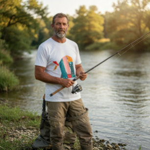 T-shirt de poisson mécanique géométrique