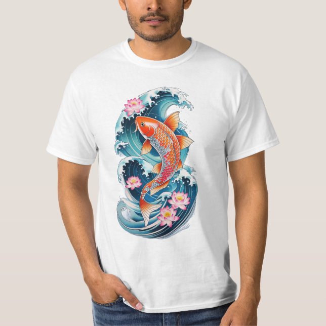 T-shirt de poisson pour hommes (Devant)