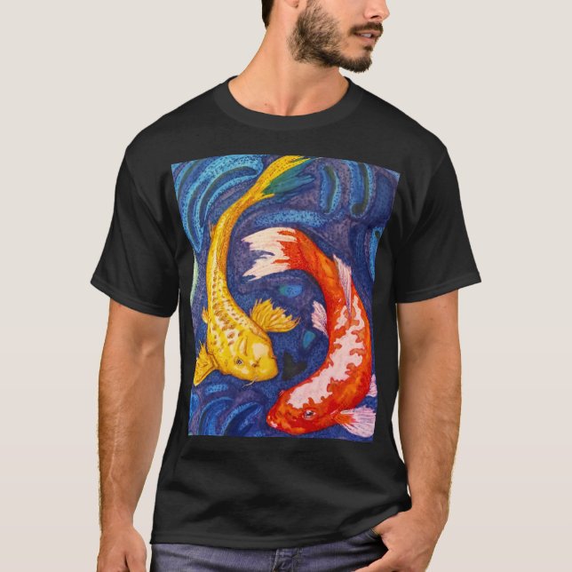 T-shirt de poissons de Koi (Devant)