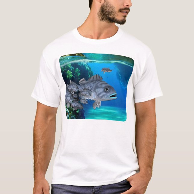 T-shirt de poissons d'océan (Devant)