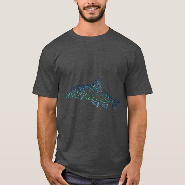 T-shirt de poissons, T-shirt de Barbel, pêchant le (Devant)