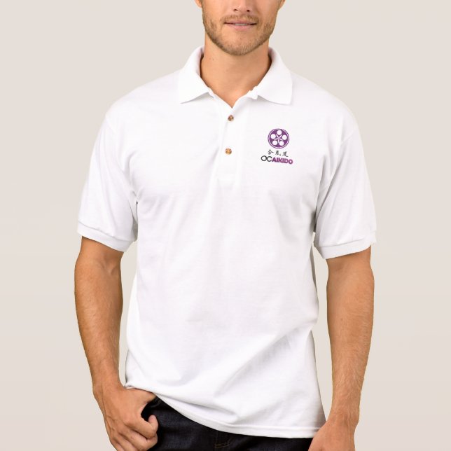 T-shirt de polo d'Aikido d'AikiKai de Comté (Devant)