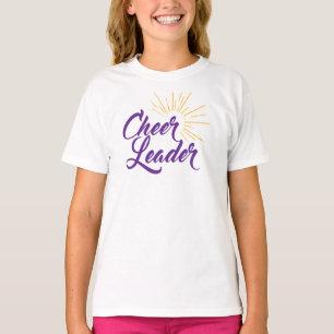 T-shirt de pom-pom girl - pourpre et or