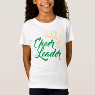 T-shirt de pom-pom girl - vert et or