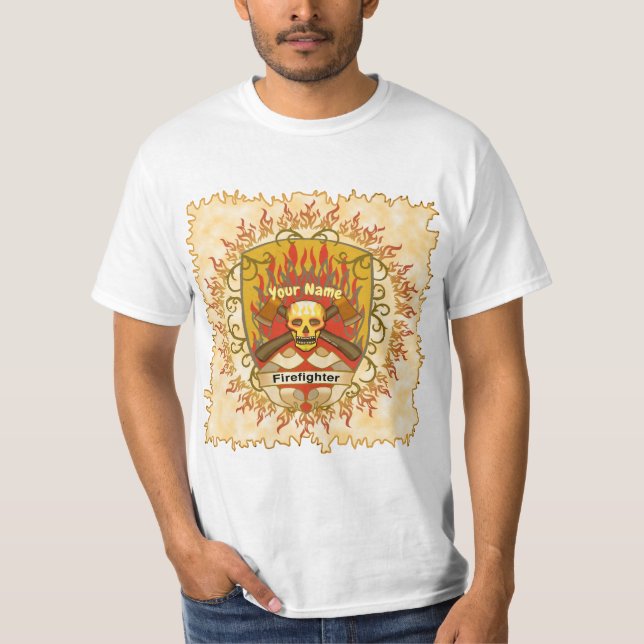 T-shirt de pompier du Bouclier crânien (Devant)
