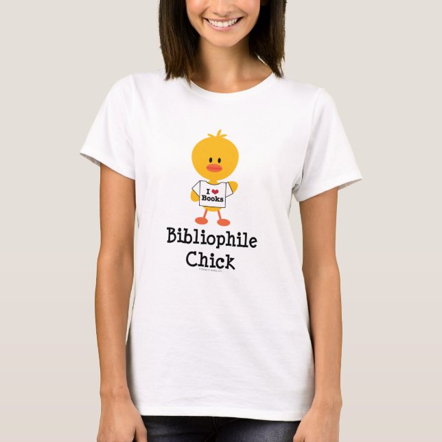 T-shirt de poussin de bibliophile (Devant)