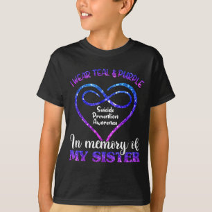 T-shirt de prévention du suicide, sarcelle et viol