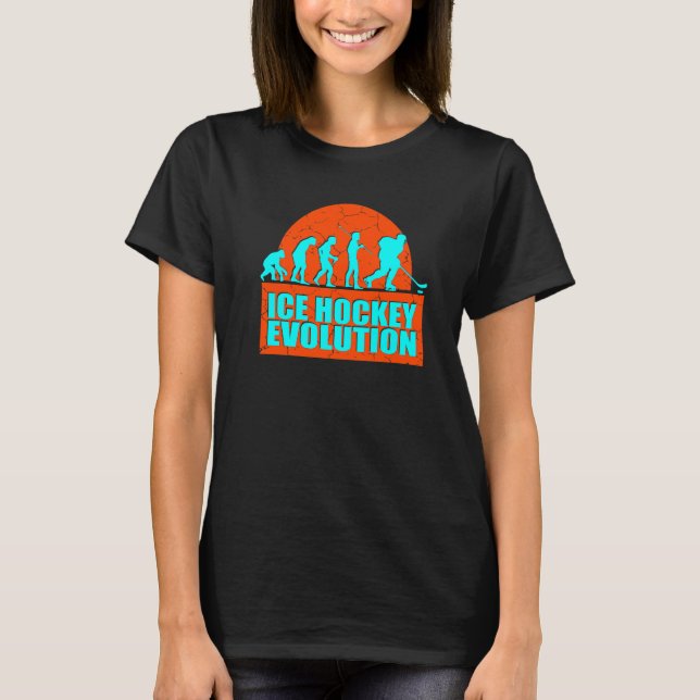 T-shirt De primate à hockey sur glace humain Évolution du  (Devant)