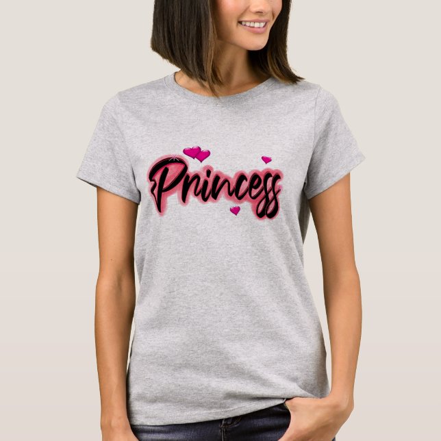 T-Shirt De Princesse Rosée Et Noire De L'Aérograph (Devant)