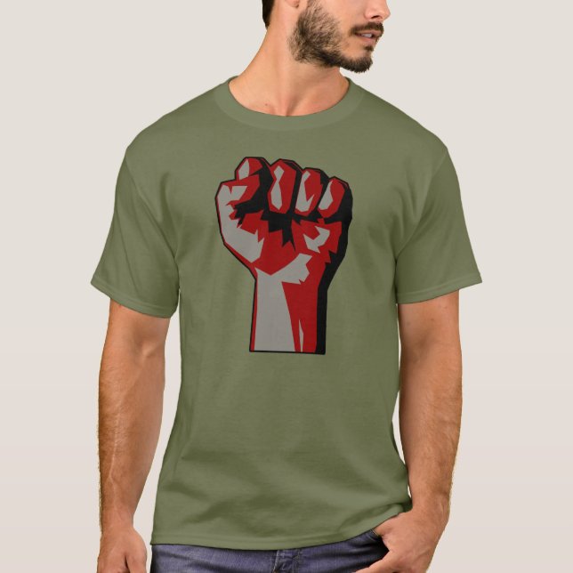 T-shirt de protestation de poing augmenté par (Devant)