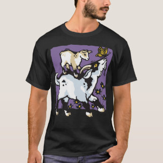 T-shirt de Pygmy Goats et Butterfly on Purple
