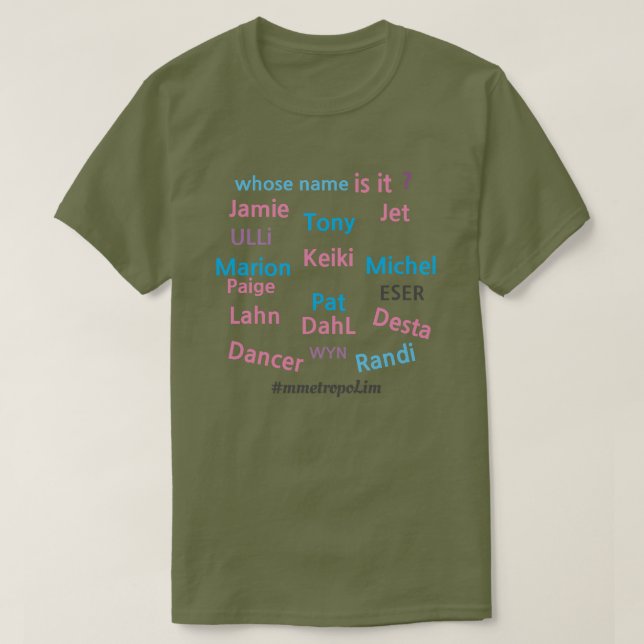 T-shirt De Qui Est-Ce Le Nom ? /MALE & FEMELLE/ZAZZLE/tout (Design devant)