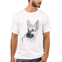 T-shirt de race de portrait de berger allemand