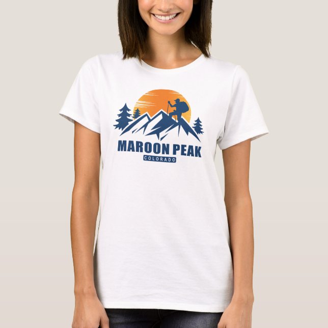 T-shirt de randonnée pédestre de Maroon (Devant)