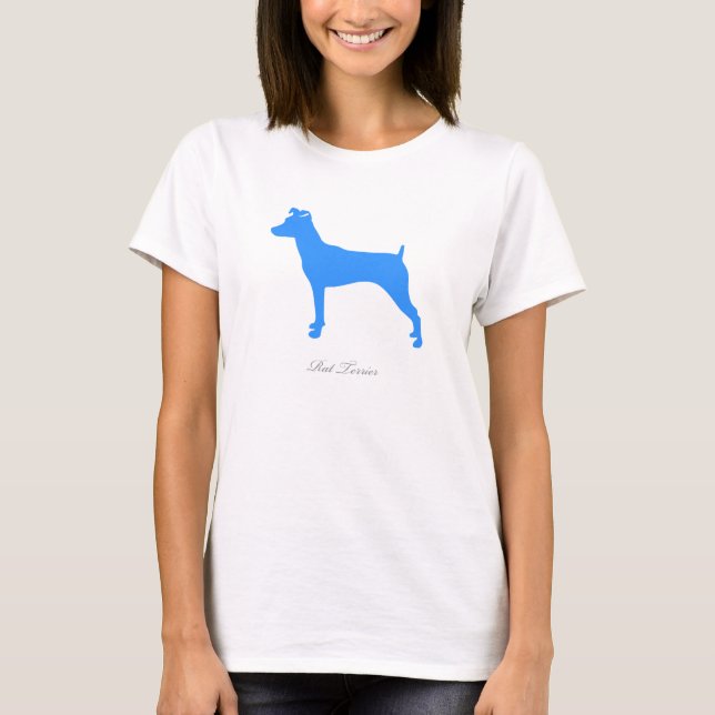 T-shirt de Rat terrier (version bleue 3) (Devant)