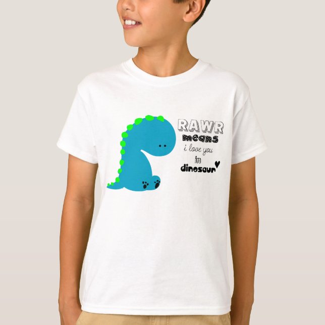 T-shirt de Rawr de dinosaure pour des enfants (Devant)