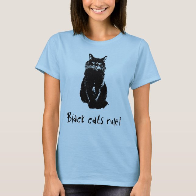 T-shirt de règle de chats noirs (Devant)