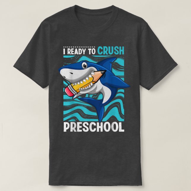 T-shirt De Retour À L'École Je Suis Prêt À Écraser Le Requ (Design devant)