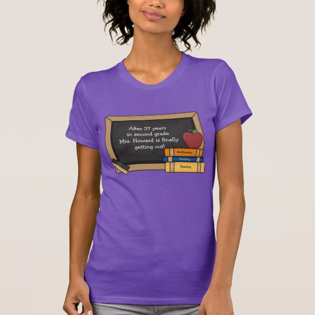 T-shirt de retraite du tableau noir du professeur (Devant)