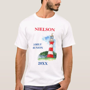 T-shirt de réunion de famille nautique avec phare