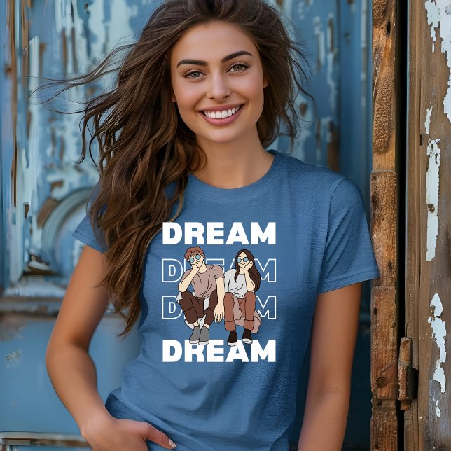 T-shirt de rêve holographique moderne rose noir (Créateur téléchargé)