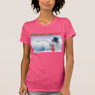 T-shirt de rose de jour de bras du bonhomme de