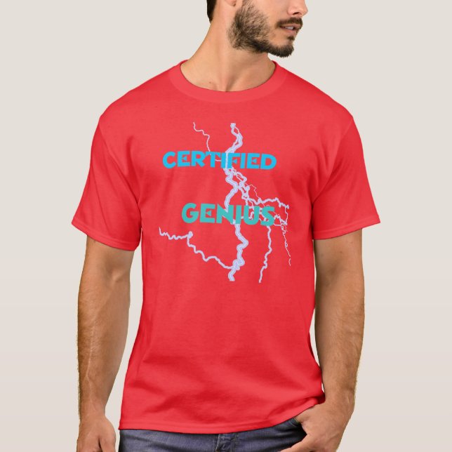 T-shirt "de rouge certifié de génie" (Devant)