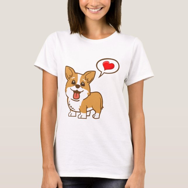 T-shirt de Saint-Valentin de "coeur" de corgi (Devant)