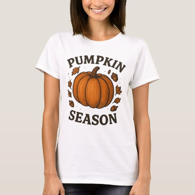 T-Shirt de saison citrouille - jolie automne graph (Devant)