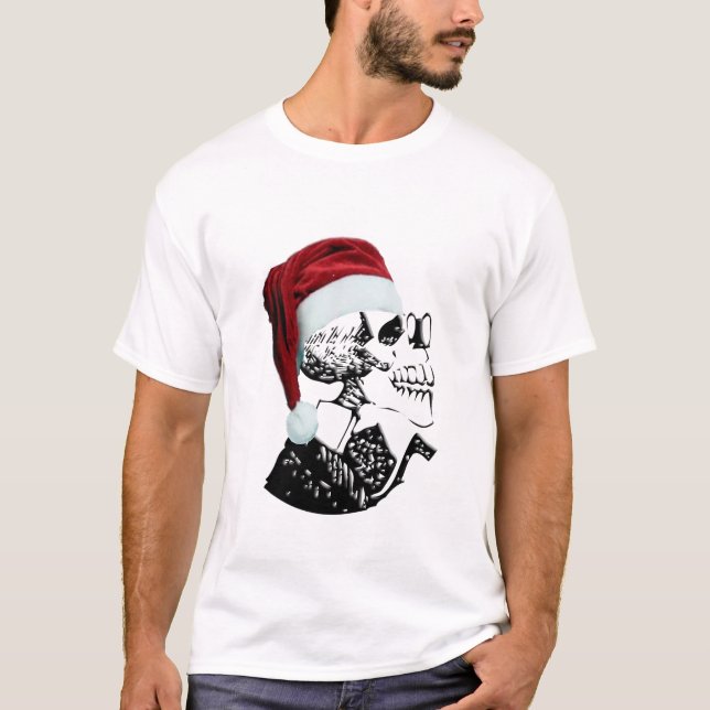 T-shirt de Santa Skeleton (Devant)